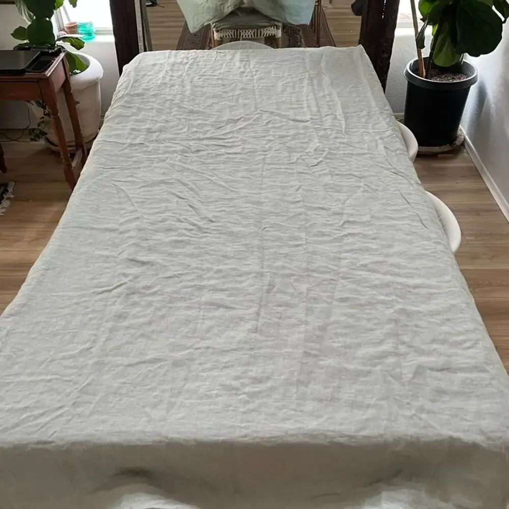 West Elm European Flax Linen Duvet Cover King Sage Green